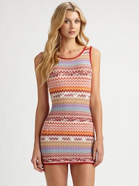 With a look that is signature Missoni and a body-conscious fit, a curve-hugging coverup designed to turn heads.Round neckWide strapsSolid trimPull-on styleRayon/nylon/elastaneDry cleanMade in Italy of imported fabric With a look that is signature Missoni and a body-conscious fit, a curve-hugging coverup designed to turn heads.Round neckWide strapsSolid trimPull-on styleRayon/nylon/elastaneDry cleanMade in Italy of imported fabric