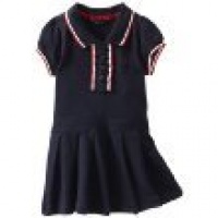 Nautica Sportswear Kids Girls 2-6X Polo Dress With Pleated Bottom, New Sport Navy, 2T