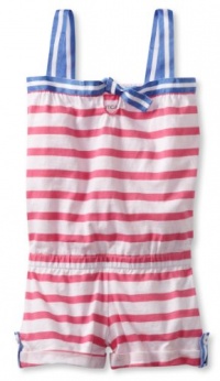 Nautica Girls 2-6x Stripe Knit Romper, Pink, 6X Nautica Girls 2-6x Stripe Knit Romper, Pink, 6X