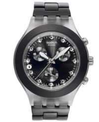 Take on the night with this built-tough black aluminum watch from Swatch's Full-Blooded collection. Take on the night with this built-tough black aluminum watch from Swatch's Full-Blooded collection.