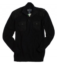 American Rag Mens 1/2 Zip Sweater - Deep Black - American Rag Mens 1/2 Zip Sweater - Deep Black -