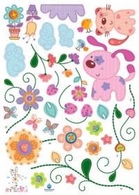 (20x28) Patches Pets and Flowers Repositional Wall Decal (20x28) Patches Pets and Flowers Repositional Wall Decal