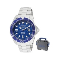 Invicta Men's 12563X Pro Diver Blue Carbon Fiber Dial Stainless Steel Watch with Grey/Blue Impact Case Invicta Men's 12563X Pro Diver Blue Carbon Fiber Dial Stainless Steel Watch with Grey/Blue Impact Case