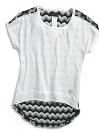 GUESS Kids Girls Big Girl Sweater-Back Tee, WHITE (10/12) GUESS Kids Girls Big Girl Sweater-Back Tee, WHITE (10/12)