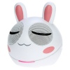 iKross white and Pink Rabbit Portable Mini Stereo Speaker for Blackberry, iPhone, iPod, iPad