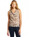 Jones New York Women's Sleeveless Drape Neck Blouse