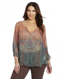 Lucky Brand Women's Plus-Size Sara Deco Royal Top Lucky Brand Women's Plus-Size Sara Deco Royal Top