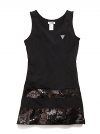 GUESS Kids Girls Big Girl Sequins Trimmed Dress, BLACK (16) GUESS Kids Girls Big Girl Sequins Trimmed Dress, BLACK (16)