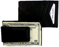 Leather Money Clip & Credit Card Holder - Style 1010R Black Leather Money Clip & Credit Card Holder - Style 1010R Black
