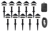 Moonrays 95534 10-Fixture Low-Voltage Plastic Tier Lighting Kit, Black Moonrays 95534 10-Fixture Low-Voltage Plastic Tier Lighting Kit, Black