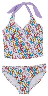 Hello Kitty Girls 7-16 Big Girls America's Sweetheart 2 Piece Swimwear, Pastel Print, 14 Hello Kitty Girls 7-16 Big Girls America's Sweetheart 2 Piece Swimwear, Pastel Print, 14