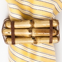 A dimensional stack of natural bamboo gives these Juliska napkin rings bold, rustic appeal. A dimensional stack of natural bamboo gives these Juliska napkin rings bold, rustic appeal.