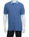 Izod (City Stripes) Birdie Blue (light blue with dark blue) Horizontal Stripes SS Polo Shirt