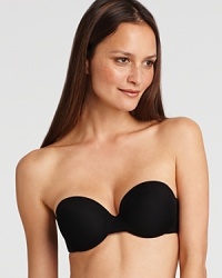 Pushup padded strapless bra can be worn many ways with attachable straps. Hook and eye closure. Style #014504 Pushup padded strapless bra can be worn many ways with attachable straps. Hook and eye closure. Style #014504
