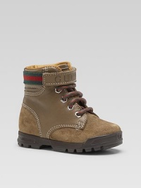 Rugged suede and leather lace-ups topped by signature striped bands.Suede and leather upper Lace-up closure Grip tape ankle strap Rubber lug sole Made in Italy Rugged suede and leather lace-ups topped by signature striped bands.Suede and leather upper Lace-up closure Grip tape ankle strap Rubber lug sole Made in Italy