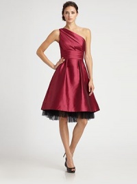 A contrasting tulle underlay peeks out from the hem of this sculptural faille silhouette.Asymmetrical necklineBanded waistHi-lo hemlineTulle underlaySide seam pocketsConcealed side zipFully linedAbout 25 from natural waistTulle: nylonFaille: polyesterDry cleanImportedModel shown is 5'11 (180cm) wearing US size 4. A contrasting tulle underlay peeks out from the hem of this sculptural faille silhouette.Asymmetrical necklineBanded waistHi-lo hemlineTulle underlaySide seam pocketsConcealed side zipFully linedAbout 25 from natural waistTulle: nylonFaille: polyesterDry cleanImportedModel shown is 5'11 (180cm) wearing US size 4.