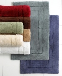 Pamper tired feet with heavenly hygro cotton bath rugs from Hotel Collection. In colorways to complement every bath, this rug is luxuriously soft and plush with a non-slip back to secure your footing. Pamper tired feet with heavenly hygro cotton bath rugs from Hotel Collection. In colorways to complement every bath, this rug is luxuriously soft and plush with a non-slip back to secure your footing.
