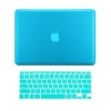 TopCase 2-in-1 Rubberized Hard Case and Keyboard Cover for Macbook Pro 15-Inch A1286 with TopCase Mouse Pad - Aqua Blue