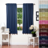 Solid Thermal Insulated Blackout Curtain 63L- 1 Set-NAVY Solid Thermal Insulated Blackout Curtain 63L- 1 Set-NAVY