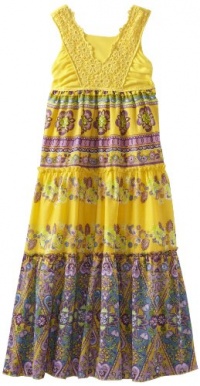Bloome Girls 7-16 Mixed Print Maxi Dress, Yellow, 14 Bloome Girls 7-16 Mixed Print Maxi Dress, Yellow, 14