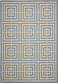 Safavieh Courtyard Collection CY6937-23 Blue and Ivory Indoor/Outdoor Area Rug, 9-Feet by 12-Feet 6-Inch
