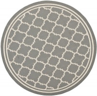 Safavieh CY6918-246 Courtyard Collection Indoor/Outdoor Round Area Rug, 7-Feet 10-Inch in Diameter, Anthracite and Beige Safavieh CY6918-246 Courtyard Collection Indoor/Outdoor Round Area Rug, 7-Feet 10-Inch in Diameter, Anthracite and Beige