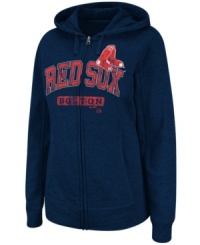 Give it up for the team you love. This Majestic Apparel Red Sox hoodie is the ultimate show of support--fitted for a woman's body! Give it up for the team you love. This Majestic Apparel Red Sox hoodie is the ultimate show of support--fitted for a woman's body!