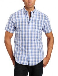 Nautica Men's Short Sleeve Poplin Plaid Woven