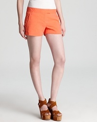 Spring calls for bold color and these Theory shorts deliver! Looking on the bright side of style, the mini silhouette dresses you for every fashionable adventure. Spring calls for bold color and these Theory shorts deliver! Looking on the bright side of style, the mini silhouette dresses you for every fashionable adventure.