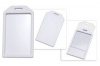 White Rigid Plastic Luggage Tag Holder 1840-6208 and 6 Loop