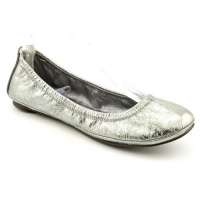 Tory Burch Eddie Womens Size 5 Silver Leather Ballet Flats Shoes New/Display Tory Burch Eddie Womens Size 5 Silver Leather Ballet Flats Shoes New/Display