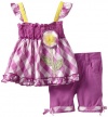 Nannette Baby-girls Infant 2 Piece Woven Top and Short Set, Purple Open, 24 Months