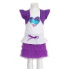 Girls 10 Purple White Sequin Heart 2pc Top Mesh Skirt Outfit