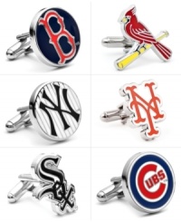 Step up to the plate with these MLB team logo cufflinks from Cufflinks Inc. They'll have you swinging for the style fences. Step up to the plate with these MLB team logo cufflinks from Cufflinks Inc. They'll have you swinging for the style fences.
