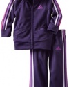 adidas Girls 2-6X ITB Iconic Tricot Set, Dark Violet, 4T