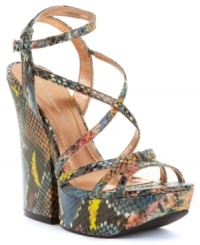 Fresh off the vine, these vibrant, strappy sandals are the fresh look you've been searching for. With their sky-high chunky heels, BCBGeneration's Fig platform sandals channel South Beach chic. Fresh off the vine, these vibrant, strappy sandals are the fresh look you've been searching for. With their sky-high chunky heels, BCBGeneration's Fig platform sandals channel South Beach chic.