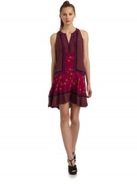 THE LOOKIndian print Round split neck Sleeveless A-line silhouetteTHE FITAbout 34 from shoulder to hemTHE MATERIALSilkCARE & ORIGINDry cleanImportedModel shown is 5'9 (175cm) wearing US size 4. THE LOOKIndian print Round split neck Sleeveless A-line silhouetteTHE FITAbout 34 from shoulder to hemTHE MATERIALSilkCARE & ORIGINDry cleanImportedModel shown is 5'9 (175cm) wearing US size 4.