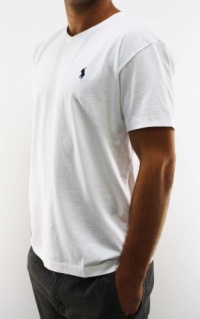 Polo Ralph Lauren Men's V-Neck Short Sleeve T-Shirt White PRL Polo Ralph Lauren Men's V-Neck Short Sleeve T-Shirt White PRL