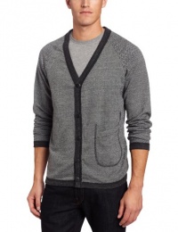 Alternative Men's Hal Cardigan, Eco Black Herringbone, Small Alternative Men's Hal Cardigan, Eco Black Herringbone, Small