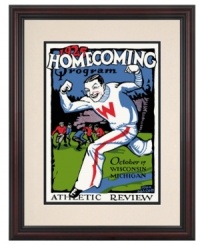 Transport Badger alums back to Madison. The 1925 homecoming game was a total wash for Wisconsin, but fans now can appreciate the vibrantly restored art from that day's football program. With a cream mat and cherry-finished wood frame. Transport Badger alums back to Madison. The 1925 homecoming game was a total wash for Wisconsin, but fans now can appreciate the vibrantly restored art from that day's football program. With a cream mat and cherry-finished wood frame.