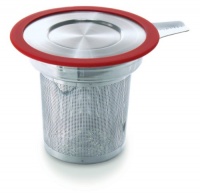 Brew-in-Mug Extra-Fine Tea Infuser with Lid, Red Brew-in-Mug Extra-Fine Tea Infuser with Lid, Red