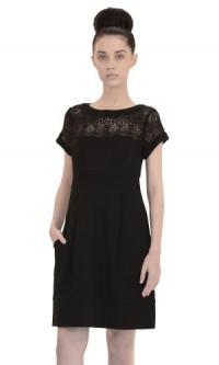 Nanette Lepore Women's Shadow Lace-Top Dress Black 2 Nanette Lepore Women's Shadow Lace-Top Dress Black 2