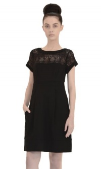 Nanette Lepore Women's Shadow Lace-Top Dress Black 2