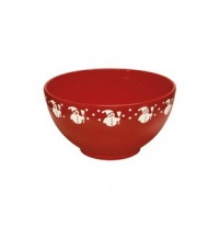 Waechtersbach Holiday Gracie Medium Serving Bowl, Cherry with White Snowman Waechtersbach Holiday Gracie Medium Serving Bowl, Cherry with White Snowman