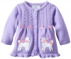 Hartstrings Baby-girls Newborn Sweater Cardigan, Poetic Lavender, 3-6 Months