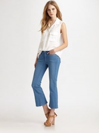 Classic fit-and-flare stretch denim in a fresh new crop.THE FITFitted through hips and thighsKick flare legRise, about 9Inseam, about 27½THE DETAILSZip flyJet pocketsSignature stitch back patch pockets98% cotton/2% elastaneMachine washImportedModel shown is 5'10 (177cm) wearing US size 4. Classic fit-and-flare stretch denim in a fresh new crop.THE FITFitted through hips and thighsKick flare legRise, about 9Inseam, about 27½THE DETAILSZip flyJet pocketsSignature stitch back patch pockets98% cotton/2% elastaneMachine washImportedModel shown is 5'10 (177cm) wearing US size 4.
