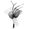 Capelli New York Fascinator Headband With Two Tone Mesh Side And Skinny Feathers Black Combo