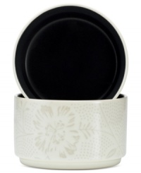 A fresh twist on a Noritake favorite, Colorwave Graphite Bloom stacking bowls offer the same sleek style and durability as the original dinnerware pattern but with a pretty floral print. A fresh twist on a Noritake favorite, Colorwave Graphite Bloom stacking bowls offer the same sleek style and durability as the original dinnerware pattern but with a pretty floral print.