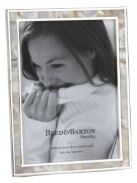 Reed & Barton Pink Mother of Pearl Silver Plated 5 by 7 Picture Frame Reed & Barton Pink Mother of Pearl Silver Plated 5 by 7 Picture Frame
