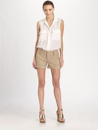 Casually-chic stretch-cotton, finished with wide cuffs for a tailored look that works with any ensemble.Wide tab-front waistBelt loopsZip-flyFlat frontSlash pocketsBack welt pocketsRise, about 8Inseam, about 365% linen/32% viscose/3% elastaneDry cleanImportedModel shown is 5'10 (177cm) wearing US size 4. Casually-chic stretch-cotton, finished with wide cuffs for a tailored look that works with any ensemble.Wide tab-front waistBelt loopsZip-flyFlat frontSlash pocketsBack welt pocketsRise, about 8Inseam, about 365% linen/32% viscose/3% elastaneDry cleanImportedModel shown is 5'10 (177cm) wearing US size 4.